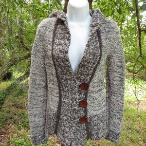 Like Love Organic Wool and Acrylic Hooded Womans sweater Small